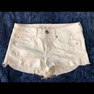 American Eagle white jean shorts
